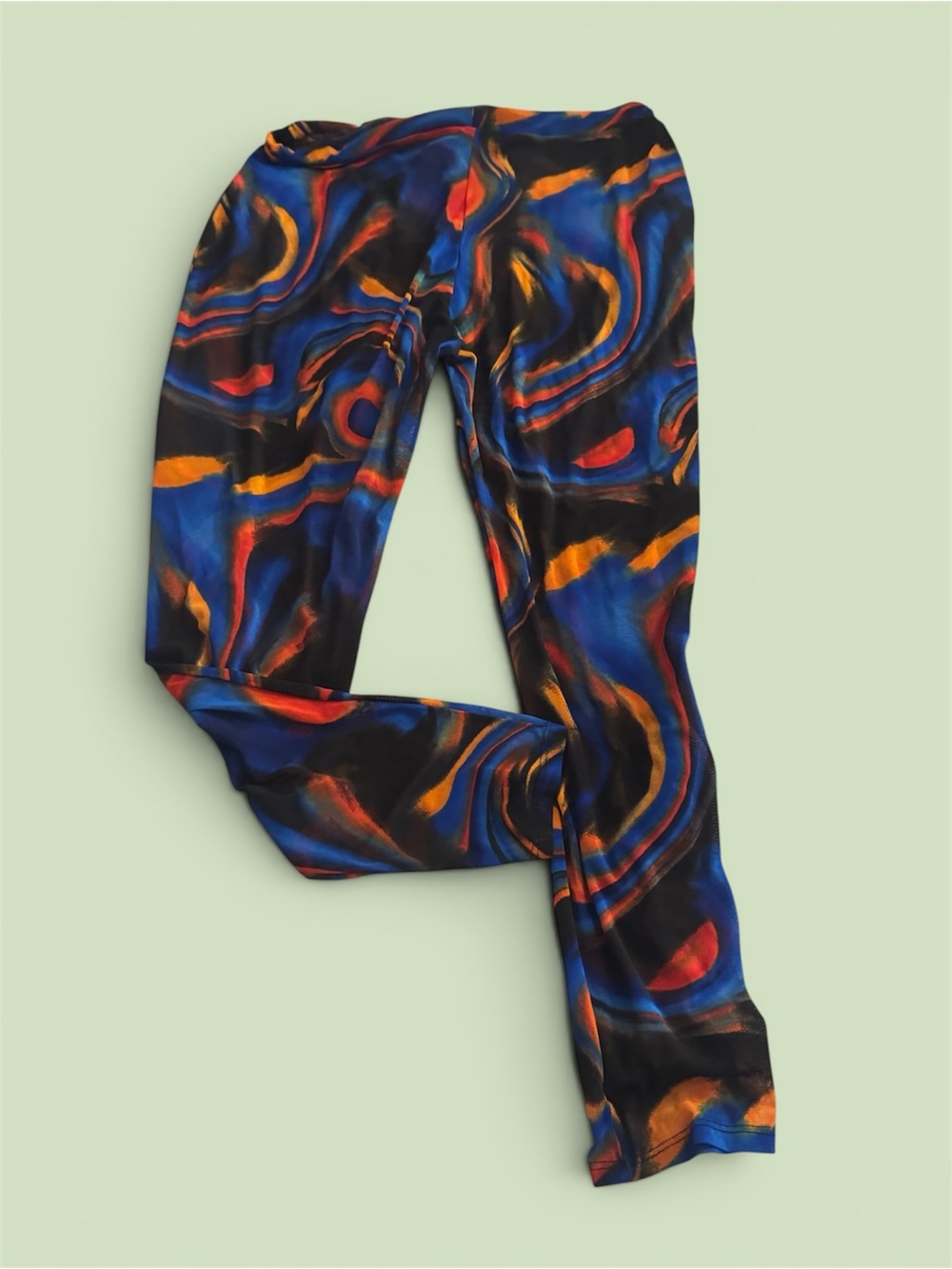 Women’s  Multicolor Abstract Print Pants mesh/sheer cover ups